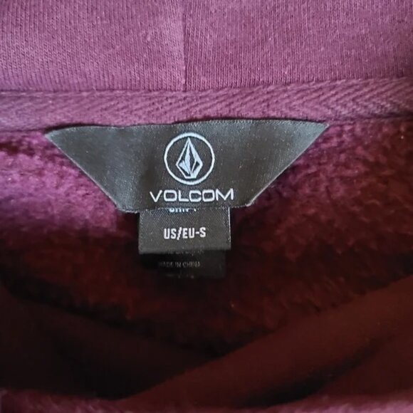 Volcom Tower Pullover Fleece Hoodie in Merlot - Picture 7 of 9